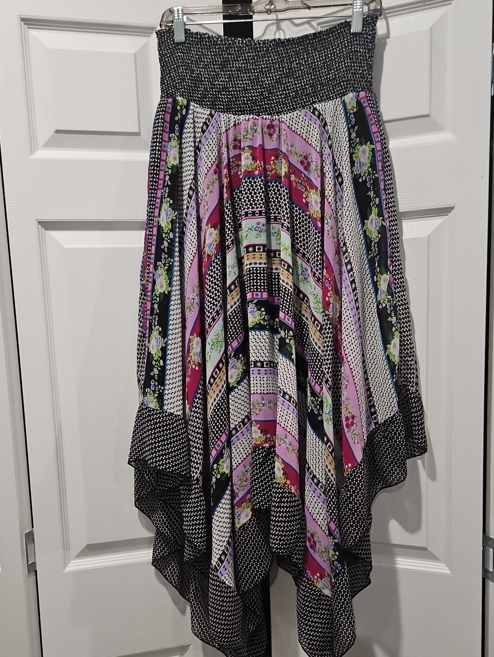 Beautiful Lapis Flowy Handkerchief Hem Skirt